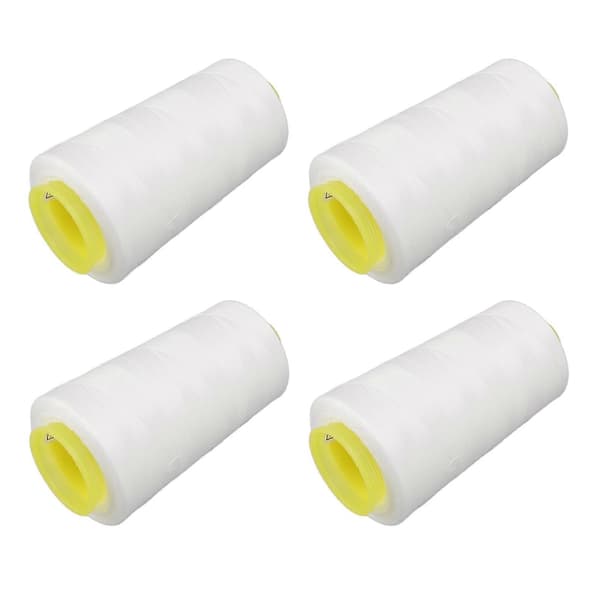 4 stk. overlocktråd hvit premium polyester solid slitesterk mye brukt hvit tråd