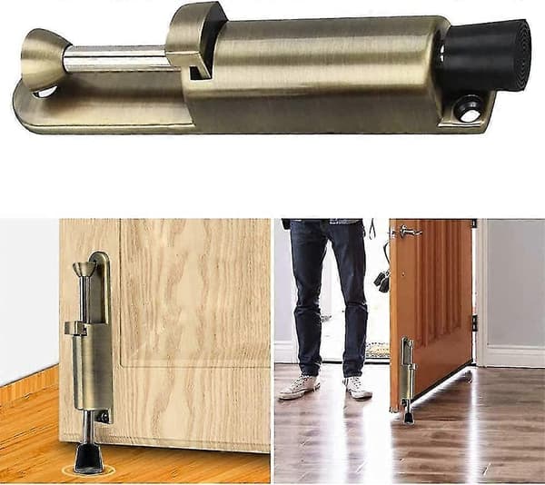 Dørstoppere, dørstopper i gummi, dørholderstøtte, dørstopper i sinklegering, kraftig fjærbelastet dørstopper