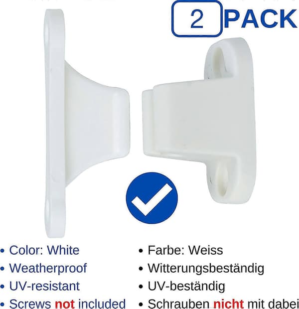 Husvagns- och husbilsdörrlås, 2-pack, vitt dörrlås, service- och förvaringsdörr