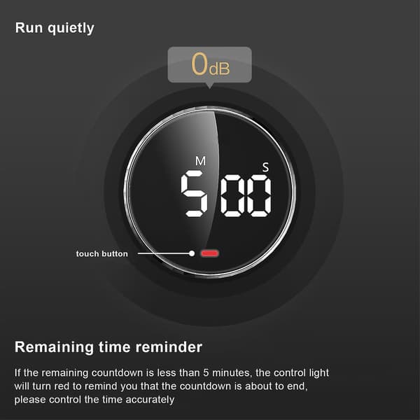 Magnetisk selvregulerende LED digital timer til køkken og fitness [RONg]