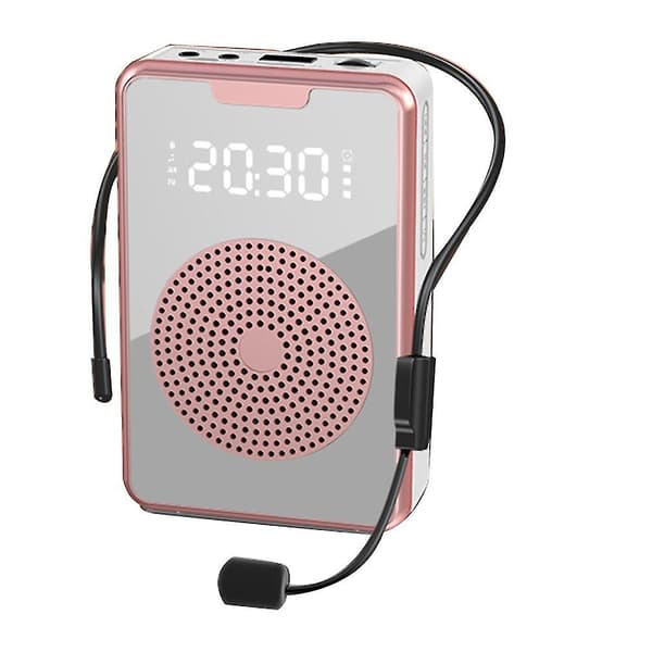 Trådløs stemmeforstærker Bluetooth mikrofonhøjttaler med mikrofonheadset til rejseguide - [RONg]