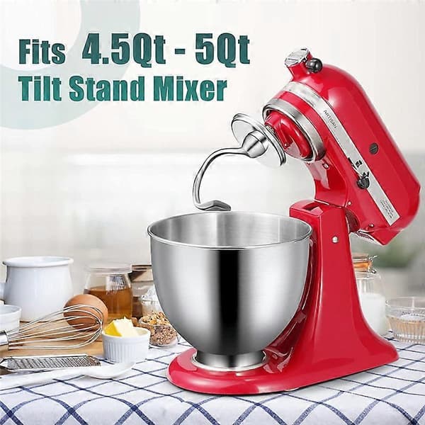 Dejkrog i rustfrit stål K45DH til KitchenAid 4.5-5Q Ttilt-Head Mixer Dele Tilbehør [RONg]