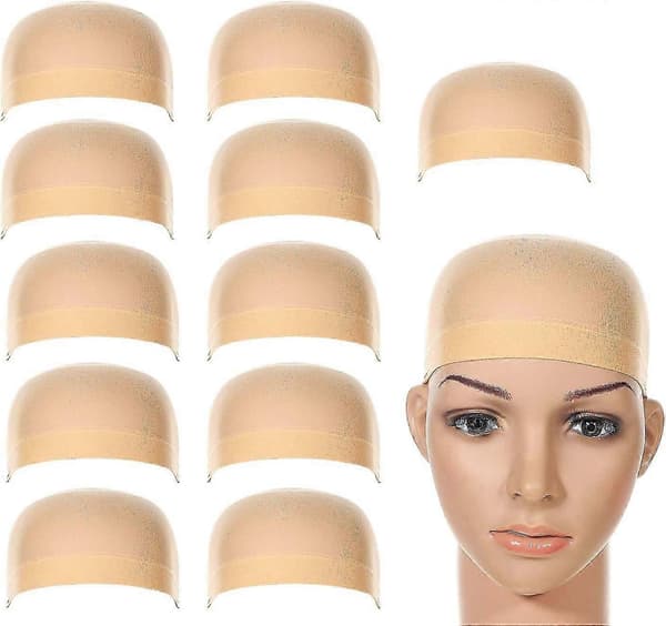 12-pack perukmössa perukmössa perukmössa; Naturlig beige; för kvinnor och män [RONg]