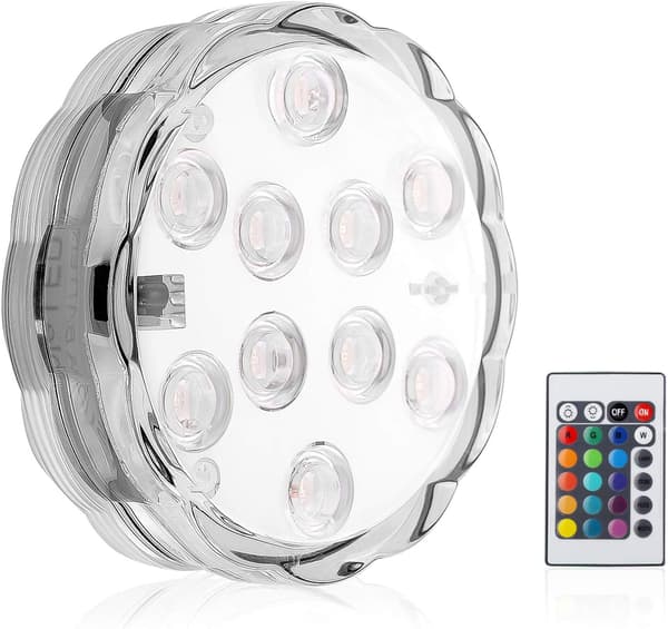 RGB LED Undervattenspoolbelysning, IP68 Vattentät Poolbelysning, 1PC Vit [RONg]