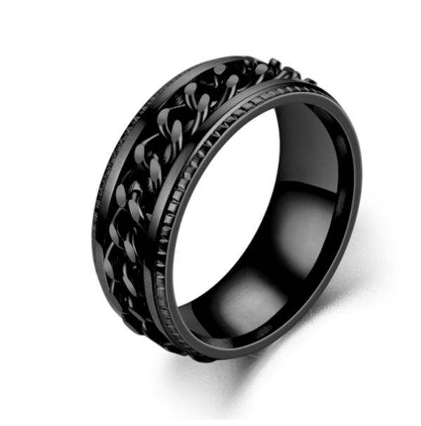 Antistressring med roterbart kjede Svart