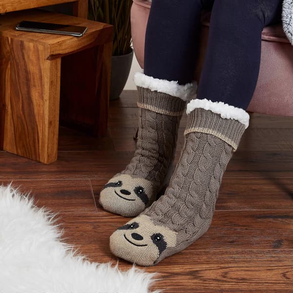 Hjemmesko Strømper Kvinder, Søde Dovendyr Varme Fleece Fluffy Anti-skrid Strømper [RONg]