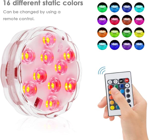 RGB LED Undervattenspoolbelysning, IP68 Vattentät Poolbelysning, 1PC Vit [RONg]