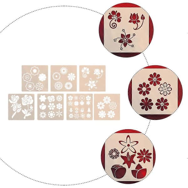 7 stk. blomstermaler DIY hule malingssjablonger (tilfeldig stil) [RONg]