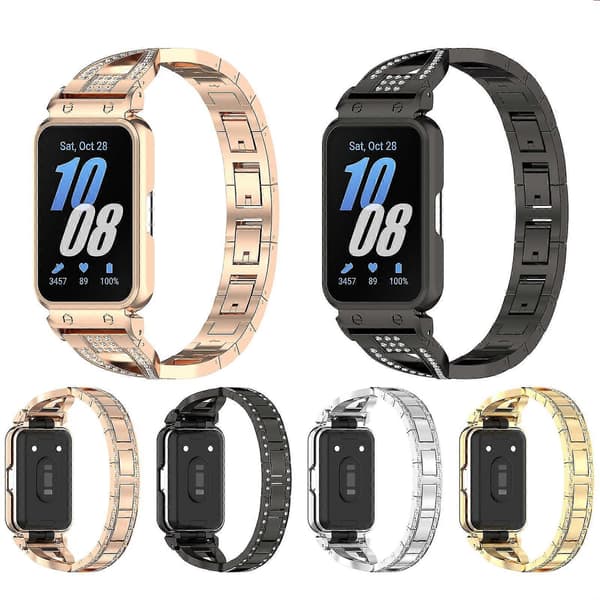 For Samsung Galaxy Fit 3 Diamant Metallramme Stropp