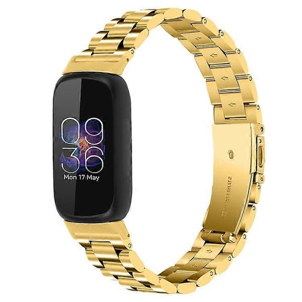 Håndledsrem kompatibel med Fitbit Inspire 3 rustfrit stål 3 perler erstatnings smarturrem
