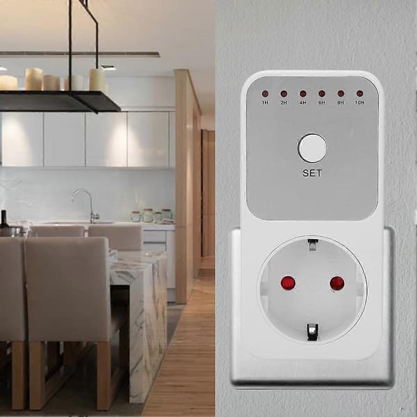 Timer Strømkontakt Bryter Plug-in Nedtellingstimer Bryterkontroller EU-plugg 230V[RONg]