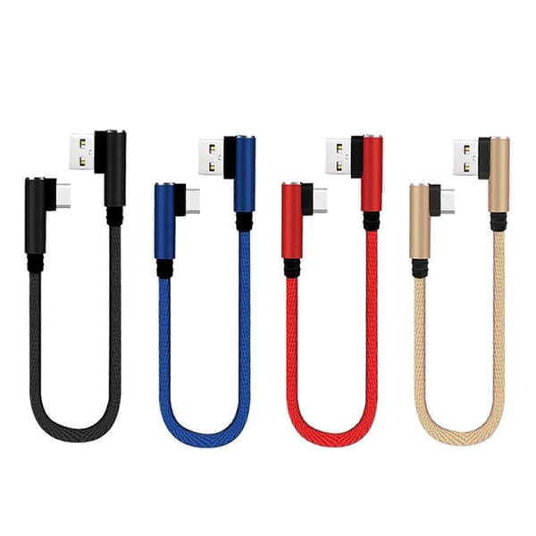 90-graders USB til Type C albue lader vinkelplugg 25cm rask datakabel