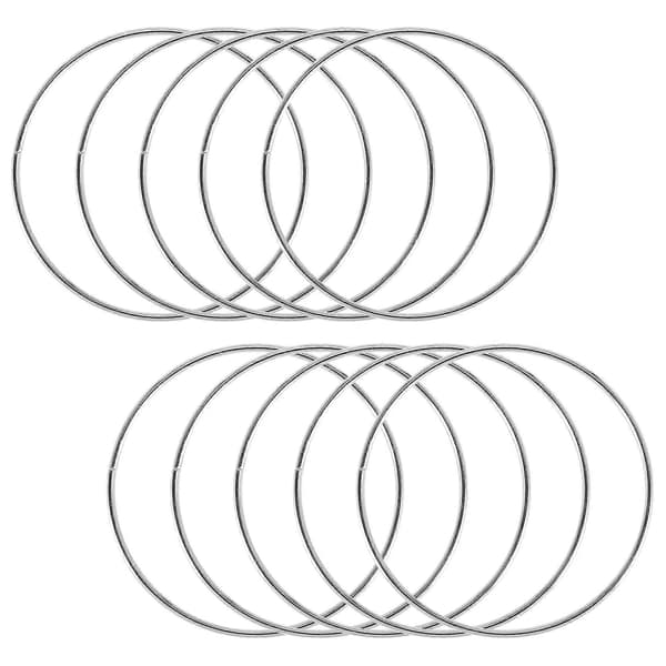 10-pack 4 tums silver drömfångare metallringar blomsterbågar krans makramé skapelser ring för hantverk [RING]