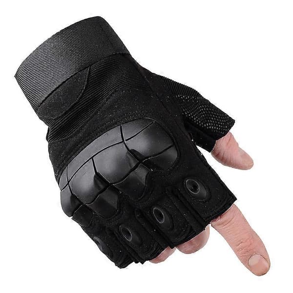 Taktiske fingerløse handsker til motorcykel jagthandsker (sort) [RONg]