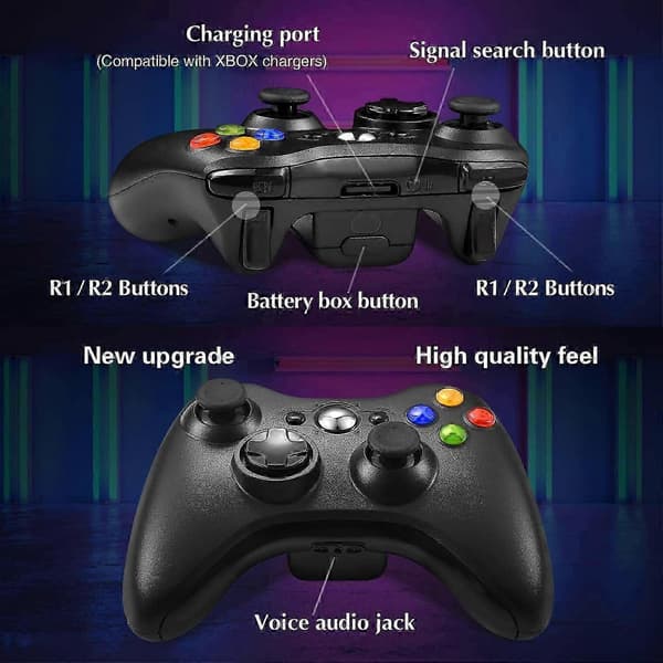 Xbox 360 trådløs controller sort [RONg]