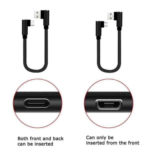 90 graders USB till Typ C armbåge laddare vinkelkontakt 25cm snabb datakabel