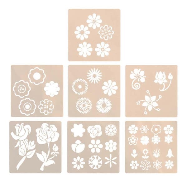 7 stk. blomstermaler DIY hule malingssjablonger (tilfeldig stil) [RONg]