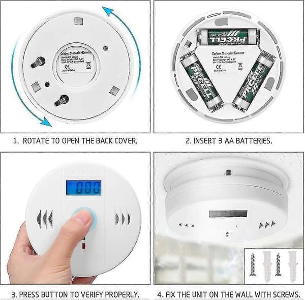 Karbonmonoksiddetektor Co Alarm, Hecopro Digital Display Karbonmonoksidalarm, strømdeteksjonsutstyr-CE [RONg]