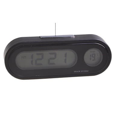 Bilur 12-timers LCD-baggrundsbelyst digitalt display Holdbart bærbart mini universelt elektronisk bilur Lysende termometer [RONg]