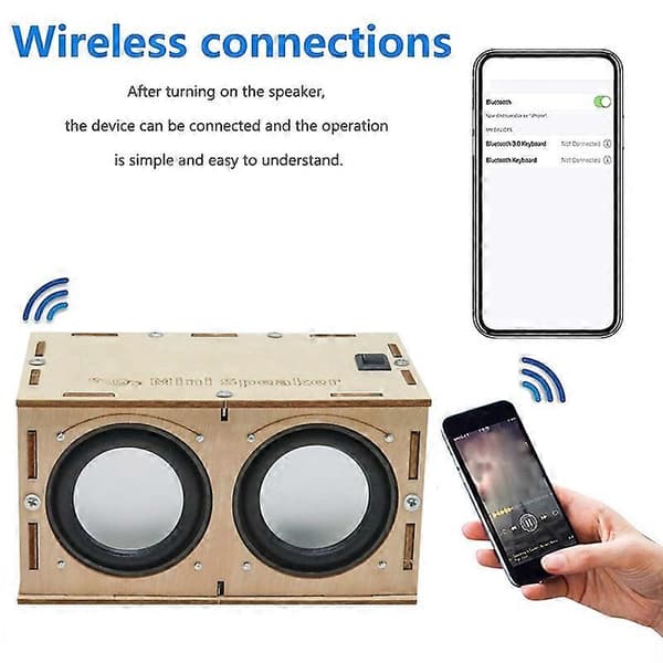 Gör-det-själv Bluetooth-högtalarbox-kit Elektronisk ljudförstärkare Bygger din egen bärbara träfodral Bluetooth