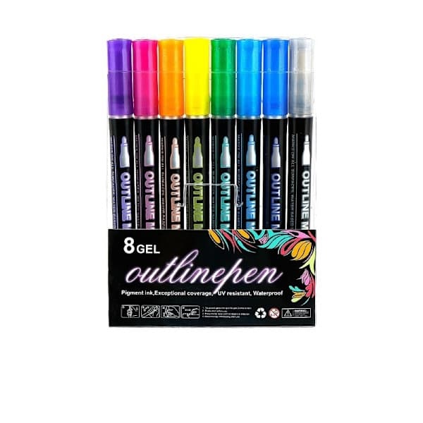 Glitterpen 8 farver metalspids gelpen til scrapbooking påskekunst [RONg]
