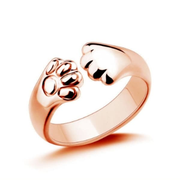 Sød kattepote ring [rosaguld] [RONg]