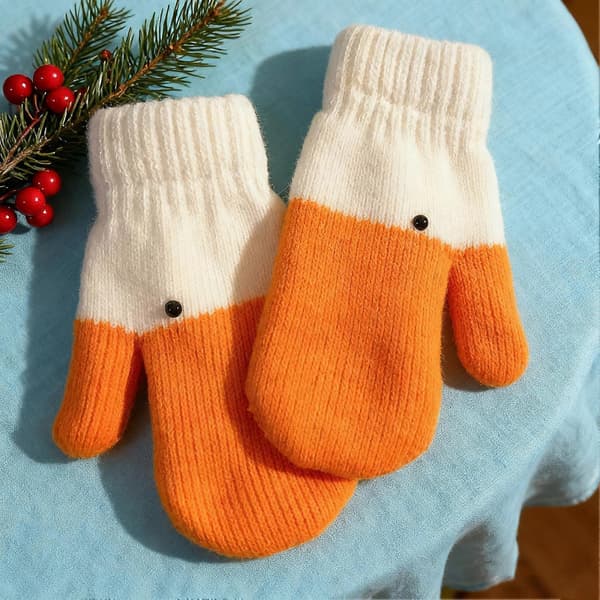 Vintergåsvantar Roliga Gåsvantar Varma Stickade Handskar Fleecefodrade Söta Termiska Vantar Present