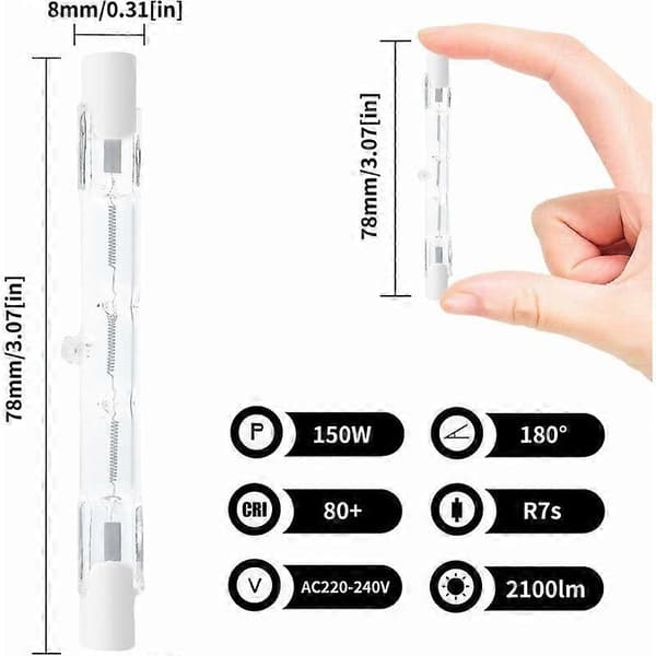 R7s halogenpærer, 78mm, 150w, dæmpbare til loft, landskabsbelysning[RONg]