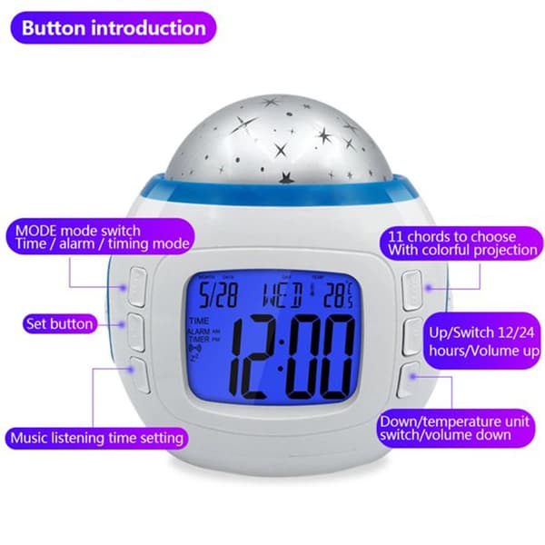 Disney Stitch digital vekkerklokke, LCD-projektor, temperaturprojeksjonsdisplay, skrivebordsdekorasjonstimer