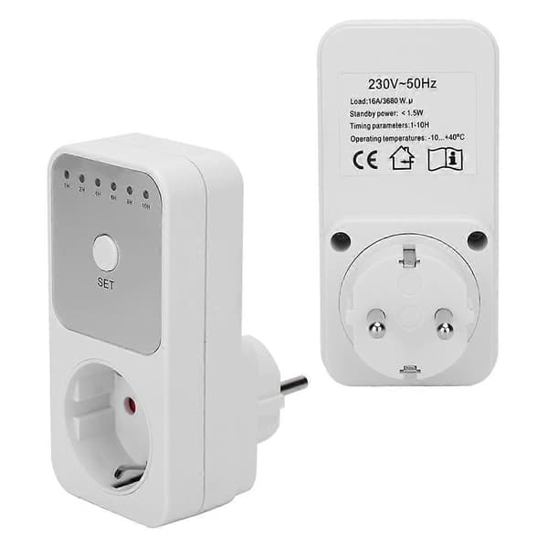 Timer Strømkontakt Bryter Plug-in Nedtellingstimer Bryterkontroller EU-plugg 230V[RONg]