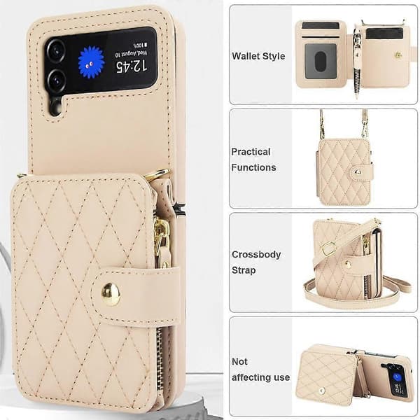 Crossbody Rhombus Plånboksväska Vikbart Telefonfodral med Rem [RONg]