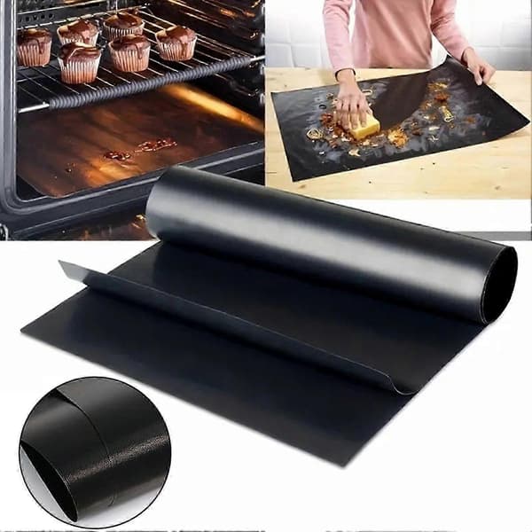 Stor tyk grillovnsforing, grillmåtte Non-stick udendørs grillmåtte til varmluftsovne 40*50 cm[RONg]