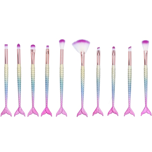 10 st Sminkborstar Set Mjuka Borst Kit för Rouge Ögonskugga Ögonbryn Highlighter