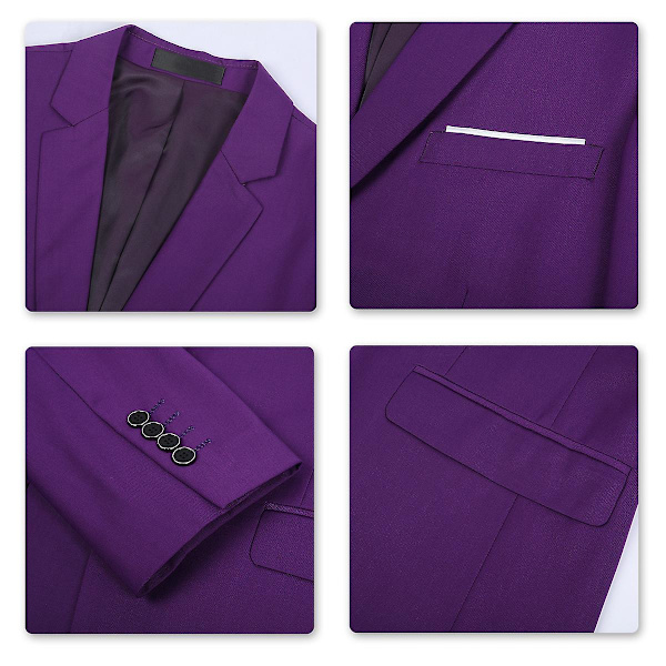 Enknapps blazer Casual Top Jacka för män lila L