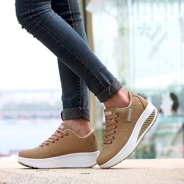 Shake Platform löparsneakers khaki 35