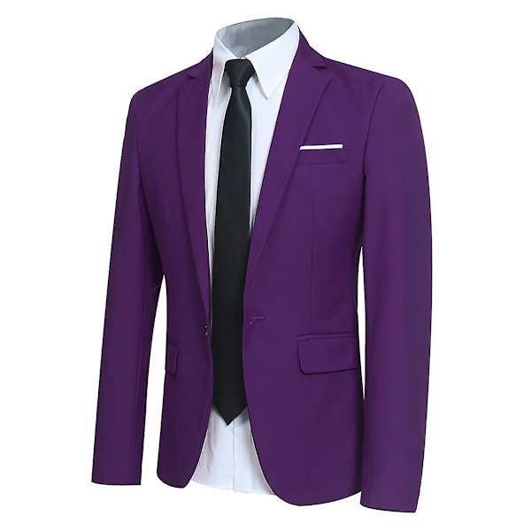 Enknapps blazer Casual Top Jacka för män lila L