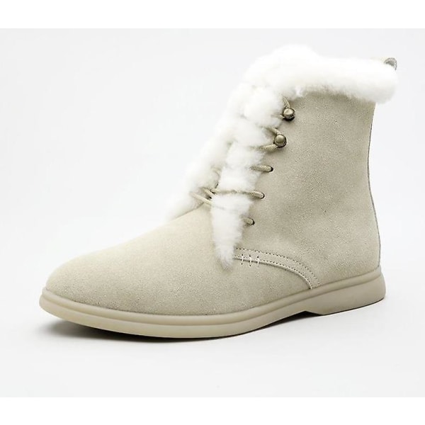 Vinterankelkängor, Kängor i mockaläder från ko Beige 37