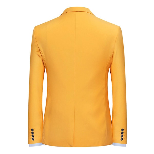 Enknapps blazer Casual Top Jacka för män gul L