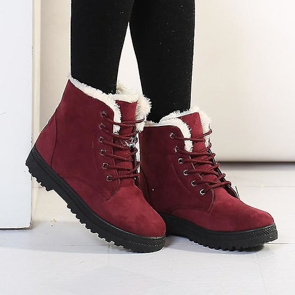 Nya vintermode kvinnor ankelboots Purple 8 /