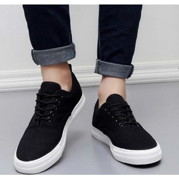Herrmode Lace-up Flats Andas vulkaniserade sneakers white 8