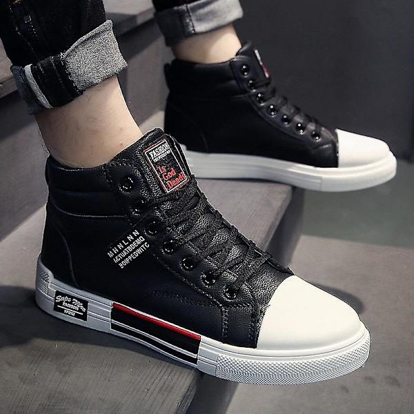 Herr Vulkaniserade Bekväma Höga Mode Sneakers för Utomhusbruk SC662-White 7