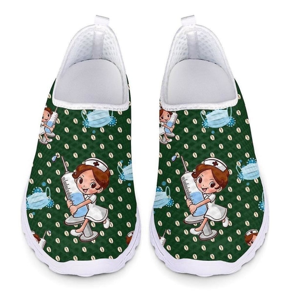 Damer Slip-on Lovely Cartoon Nurse Flats Shoes 40 / U