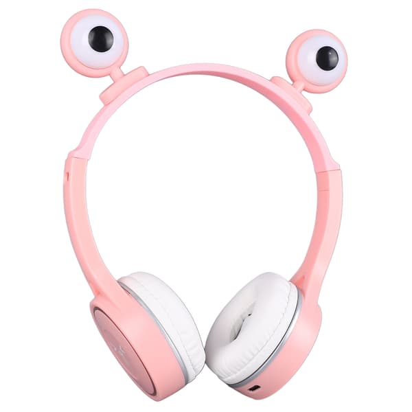 Barn Bluetooth-headset Laddbart Lätt Söt Trådlöst Barnhörlurar med Ljus för Studenter Rosa