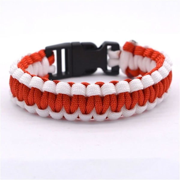 Utomhusresor Camping Tunn Army Green Flätad Cobra Weave Plast Armband Red