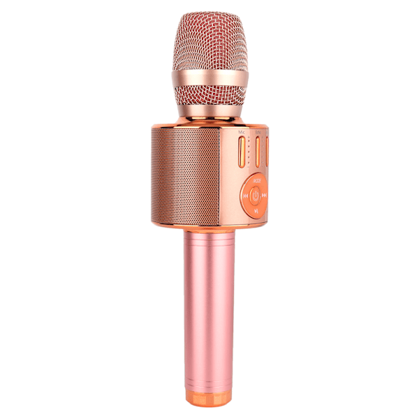 Bluetooth Mikrofon Trådlös Karaoke Maskin Handhållen Portabel Karaoke Mikrofon Högtalare Roséguld