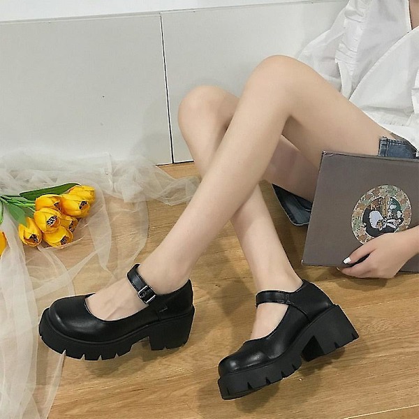 Rundtå Leopardpäls Pumps Skor för Dam matte black 42