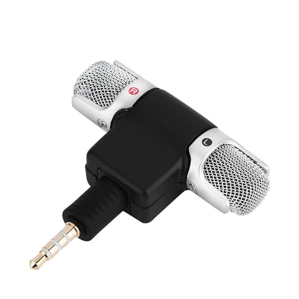 Mini Stereo Mikrofon Mic 3.5mm Guldpläterad Plugg för Android-telefoner iPhones