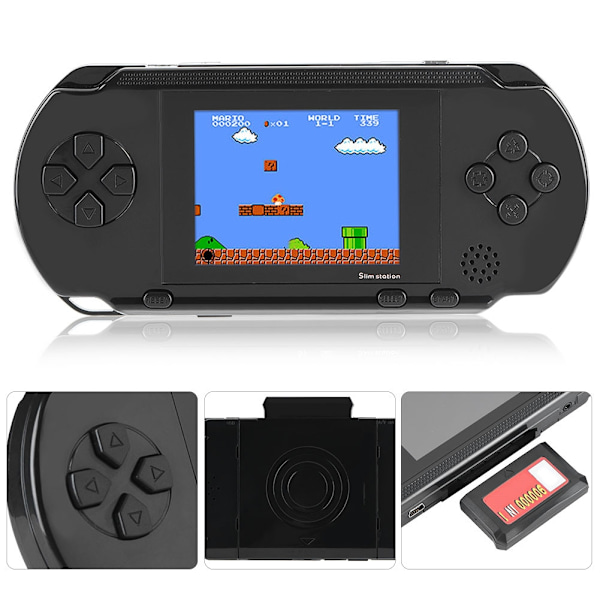 PXP3 Slim Station 16-bit Bärbar Handhållen Spelkonsol med 2 Spelkort