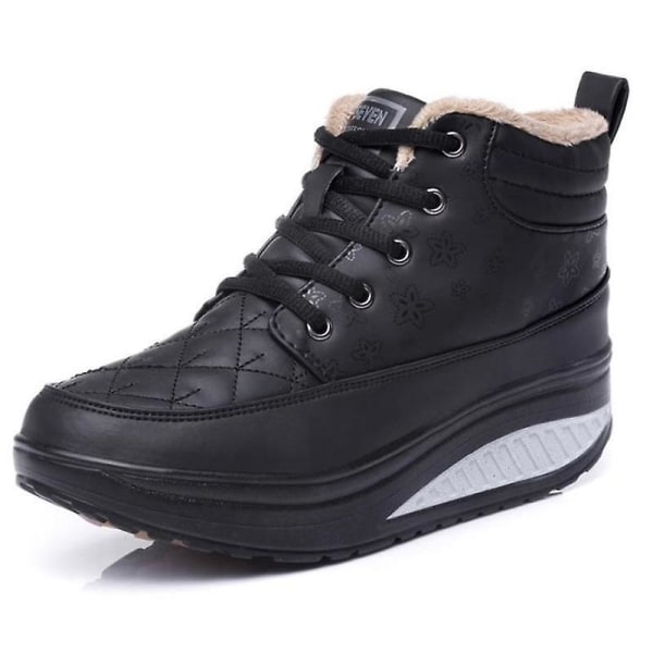 Kvinnor Vintersnörning Tjocksulade fritidsreseskor black 38