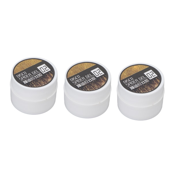 3 st Nagel Spider Gel Tråddragning Glansig Finish Långvarig Hög Elasticitet Konst DIY 8g för Nybörjare Kvinnor Guld